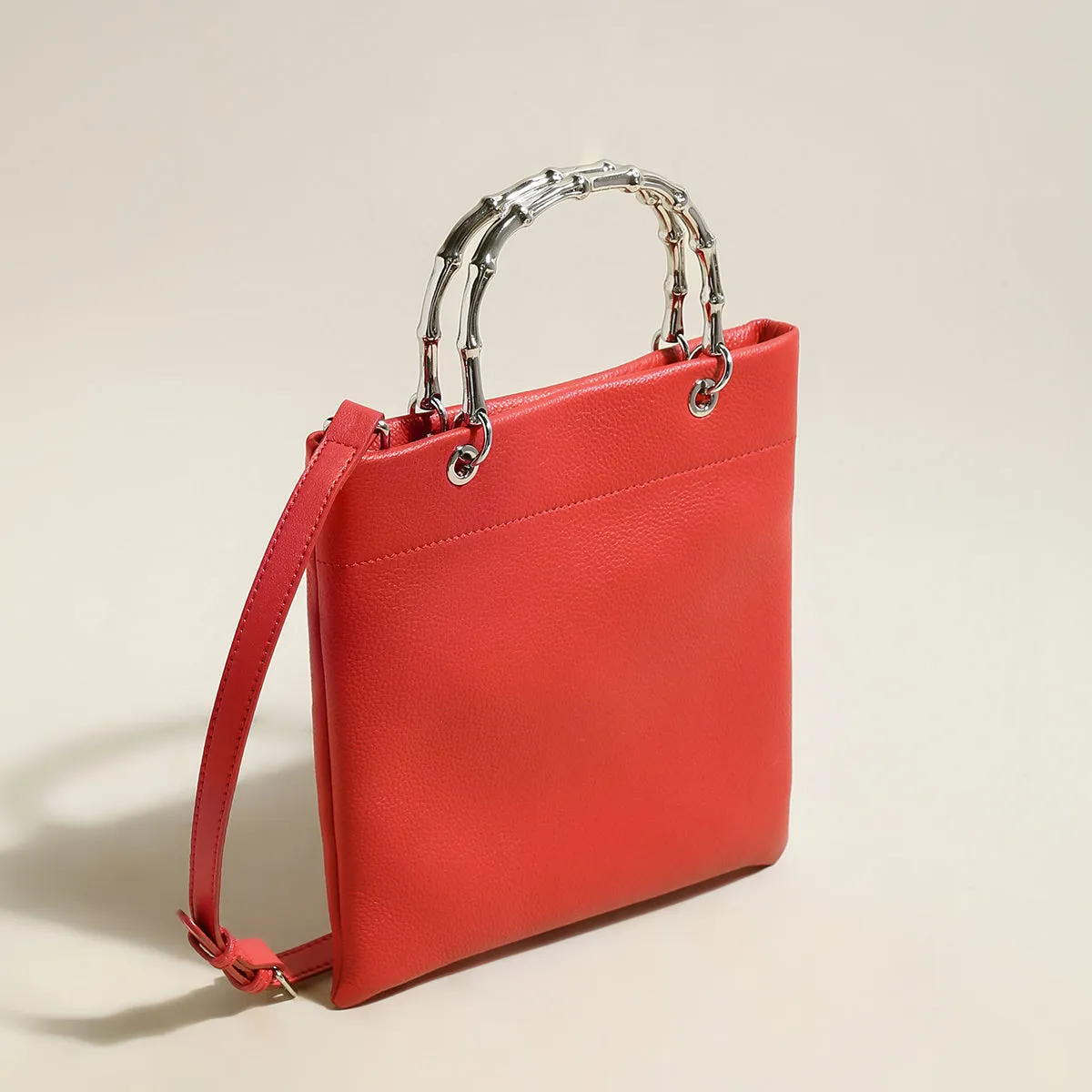Square Extensive collection Minimalistic Technologically advanced Handle Top Structured Bag