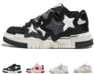 Star Chunky Sneakers for Women Men Trendy Casual Aesthetic Skate Walking Shoes Platform Streetwear Shoes