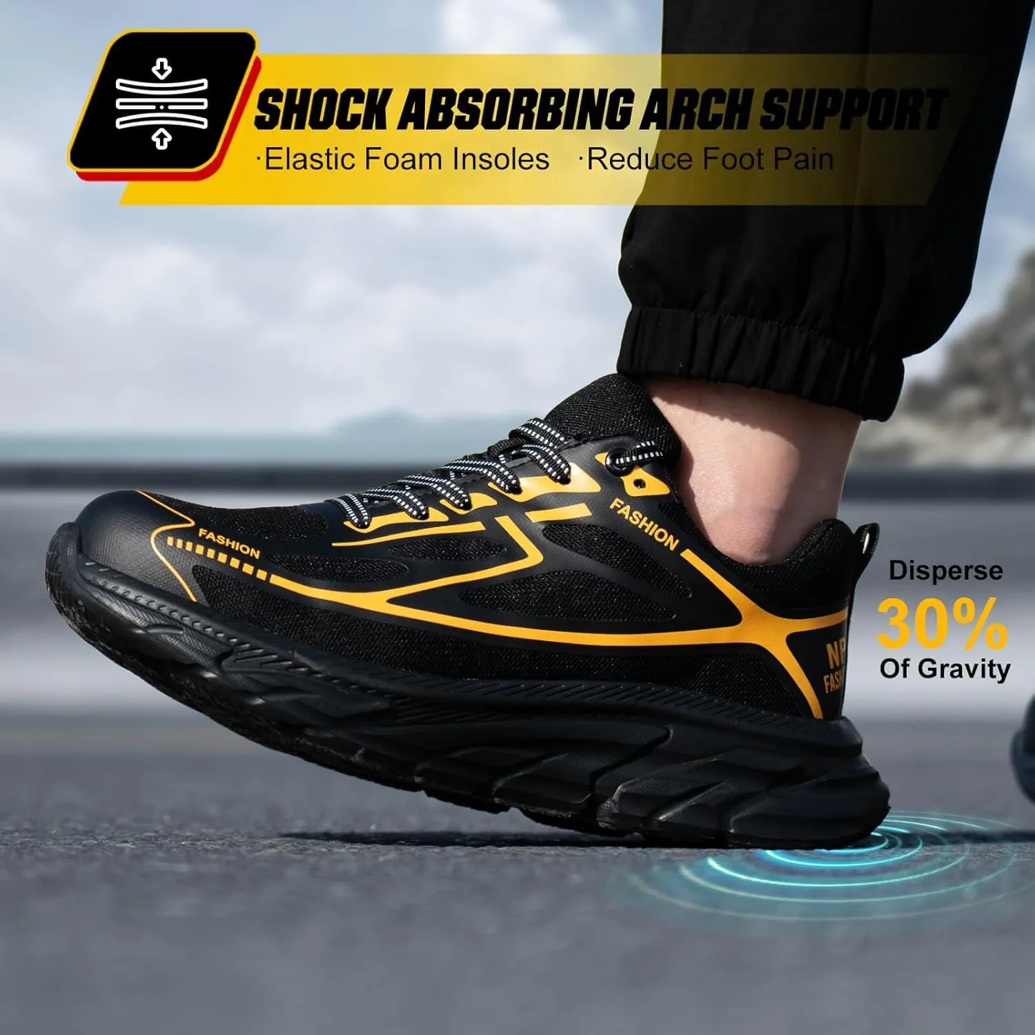 Steel Toe Shoes for Women Men Wide Non Slip Composite Work Sneakers Indestructible Comfortable Safety Tennis Shoes Lightweight Breathable Construction Sneakers Puncture Proof Ergonomic Design