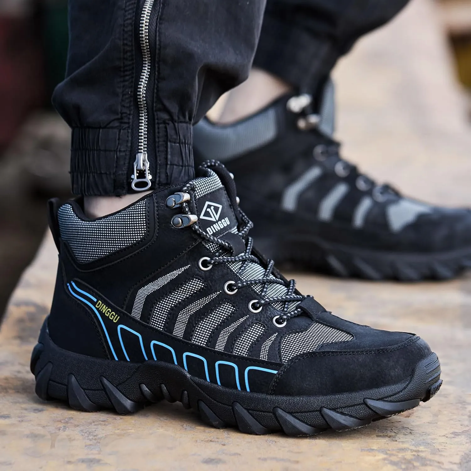 Steel Toe Work Boots for Men Safety Mens Work Boots Comfortable Slip Resistant Composite Toe Construction Shoes