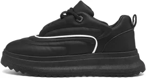 Stylish White Platform Sneakers for Man - Trendy Design with Black Accents