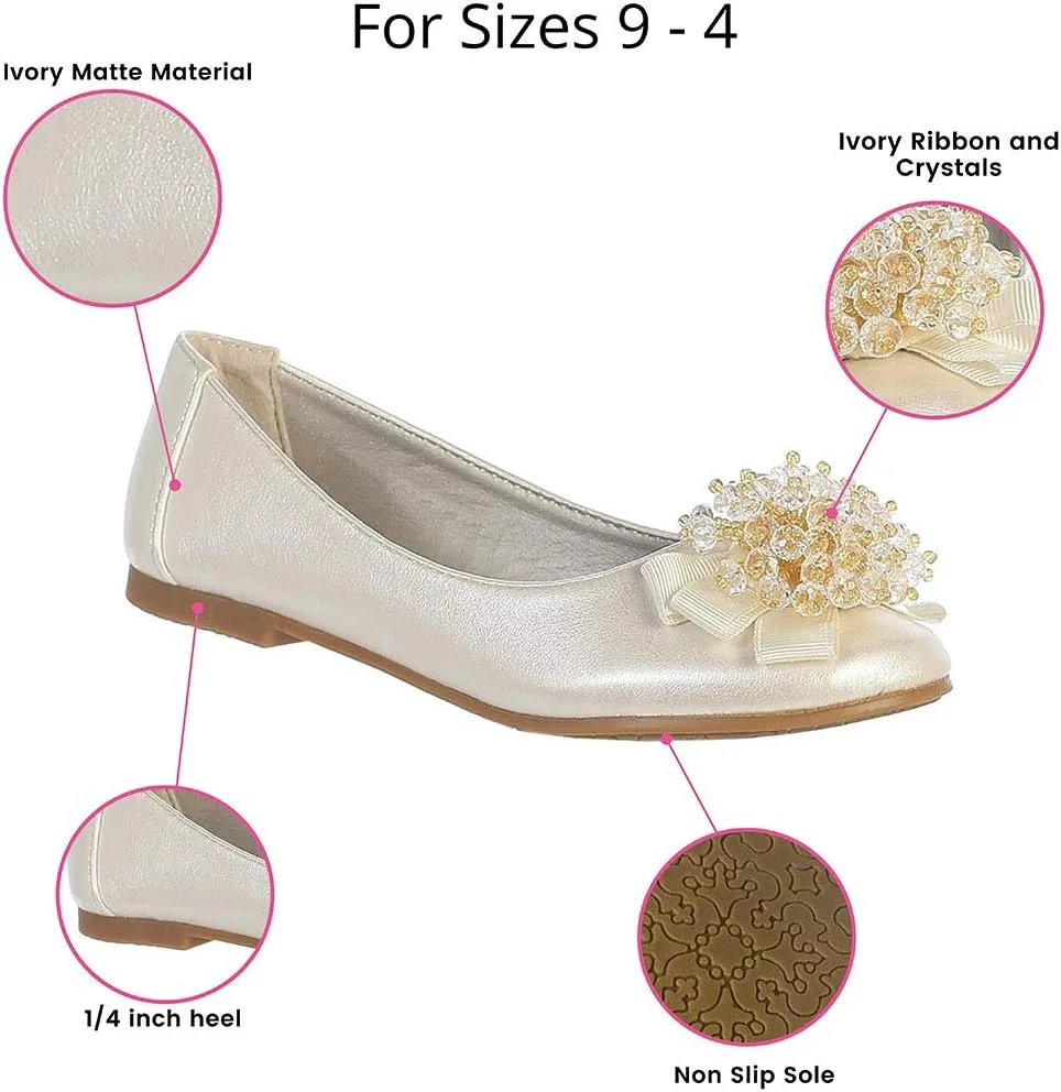 Swea Pea & Lilli Girls Flats with Pearl Bow