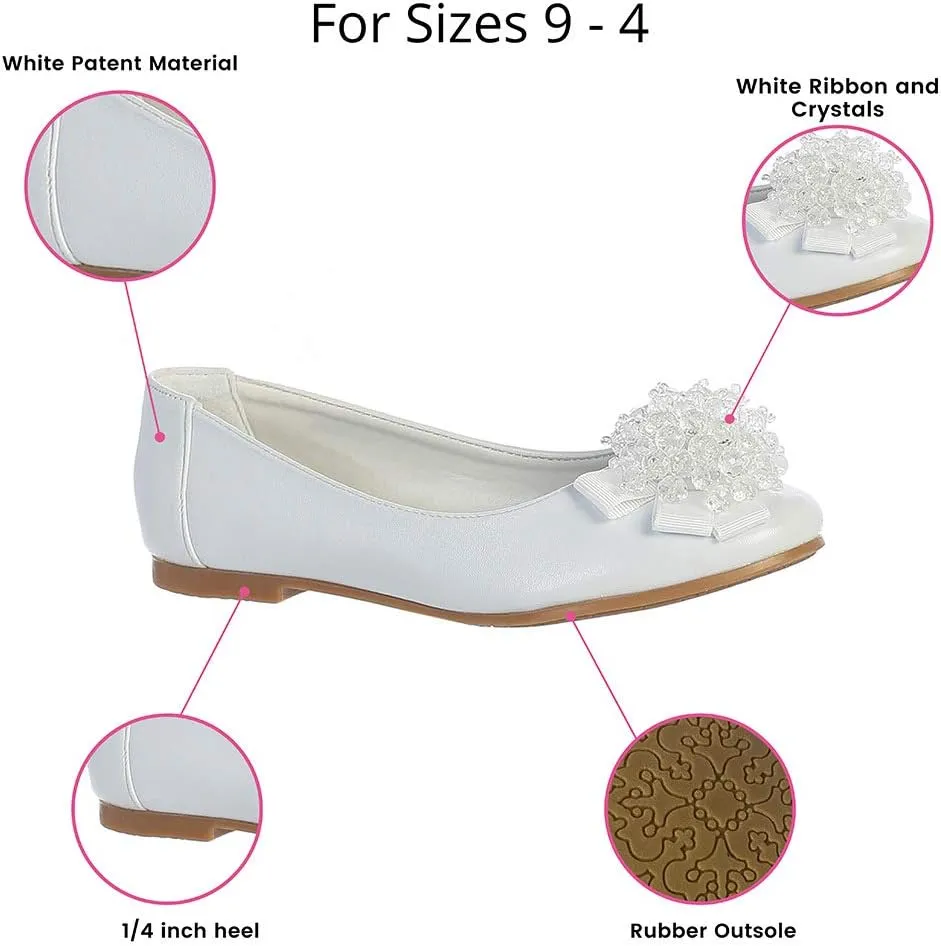 Swea Pea & Lilli Girls Flats with Pearl Bow