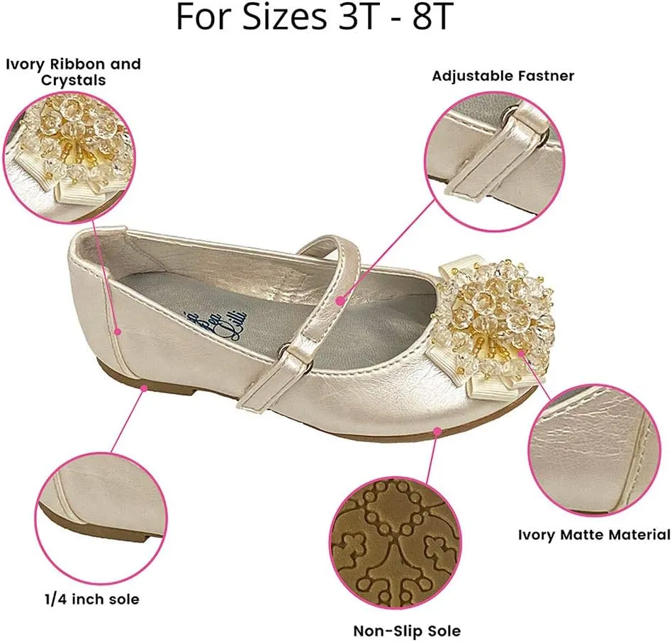 Swea Pea & Lilli Girls Flats with Pearl Bow