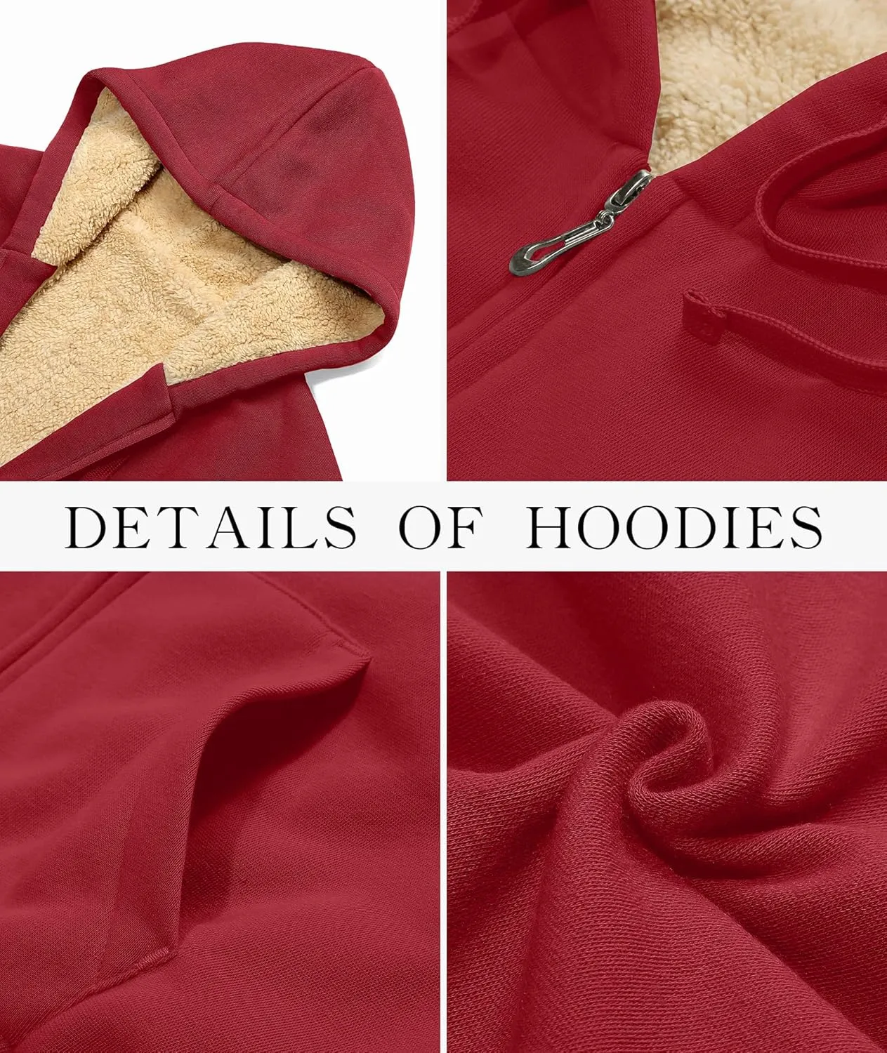 SWISSWELL Hoodies for Women Winter Fleece Sweatshirt - Full Zip Up Thick Sherpa Lined Hooded Jacket