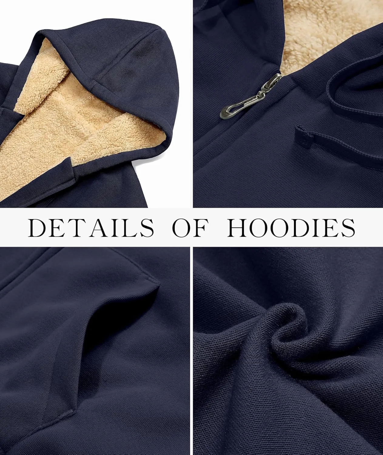 SWISSWELL Hoodies for Women Winter Fleece Sweatshirt - Full Zip Up Thick Sherpa Lined Hooded Jacket