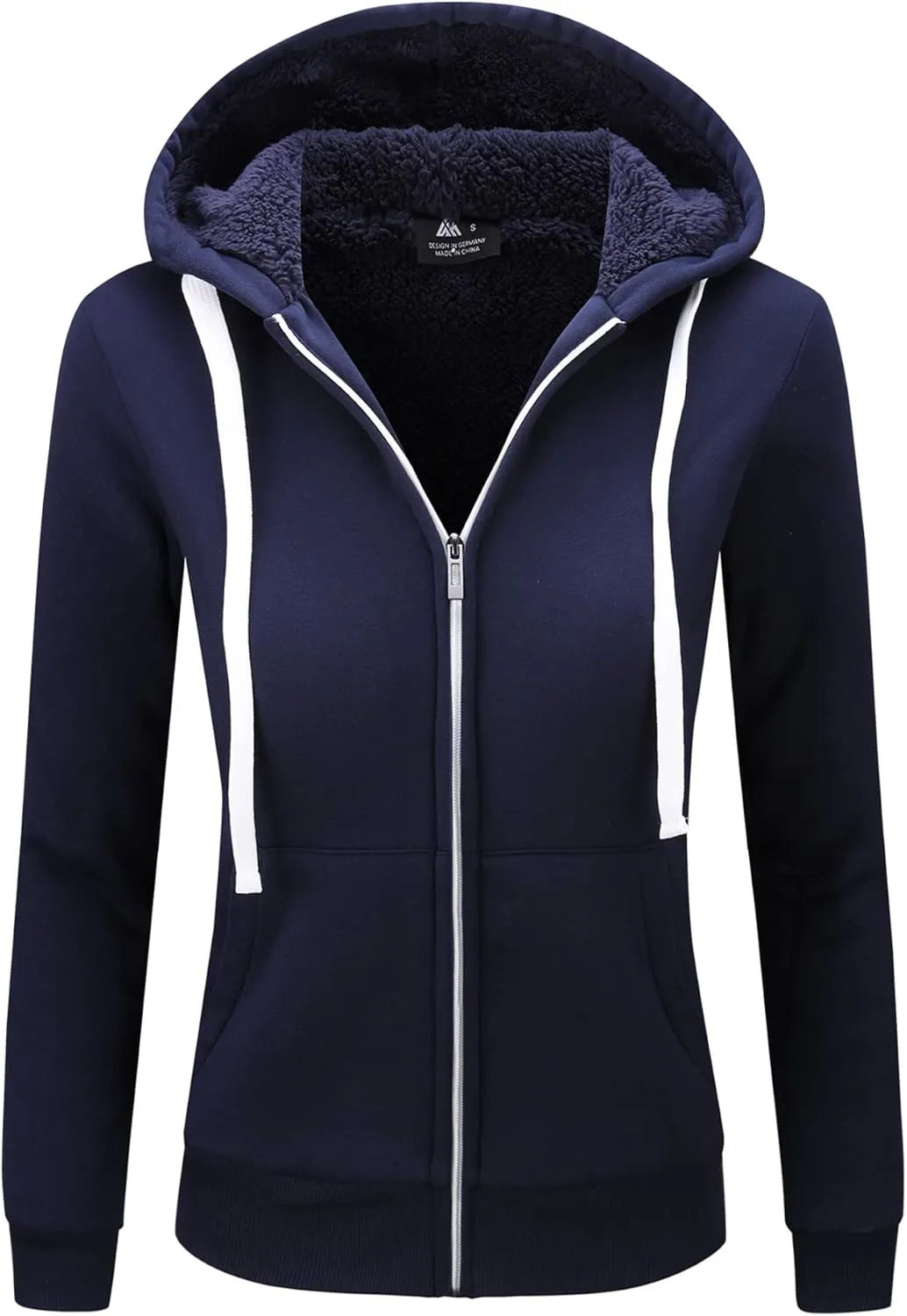 SWISSWELL Hoodies for Women Winter Fleece Sweatshirt - Full Zip Up Thick Sherpa Lined Hooded Jacket