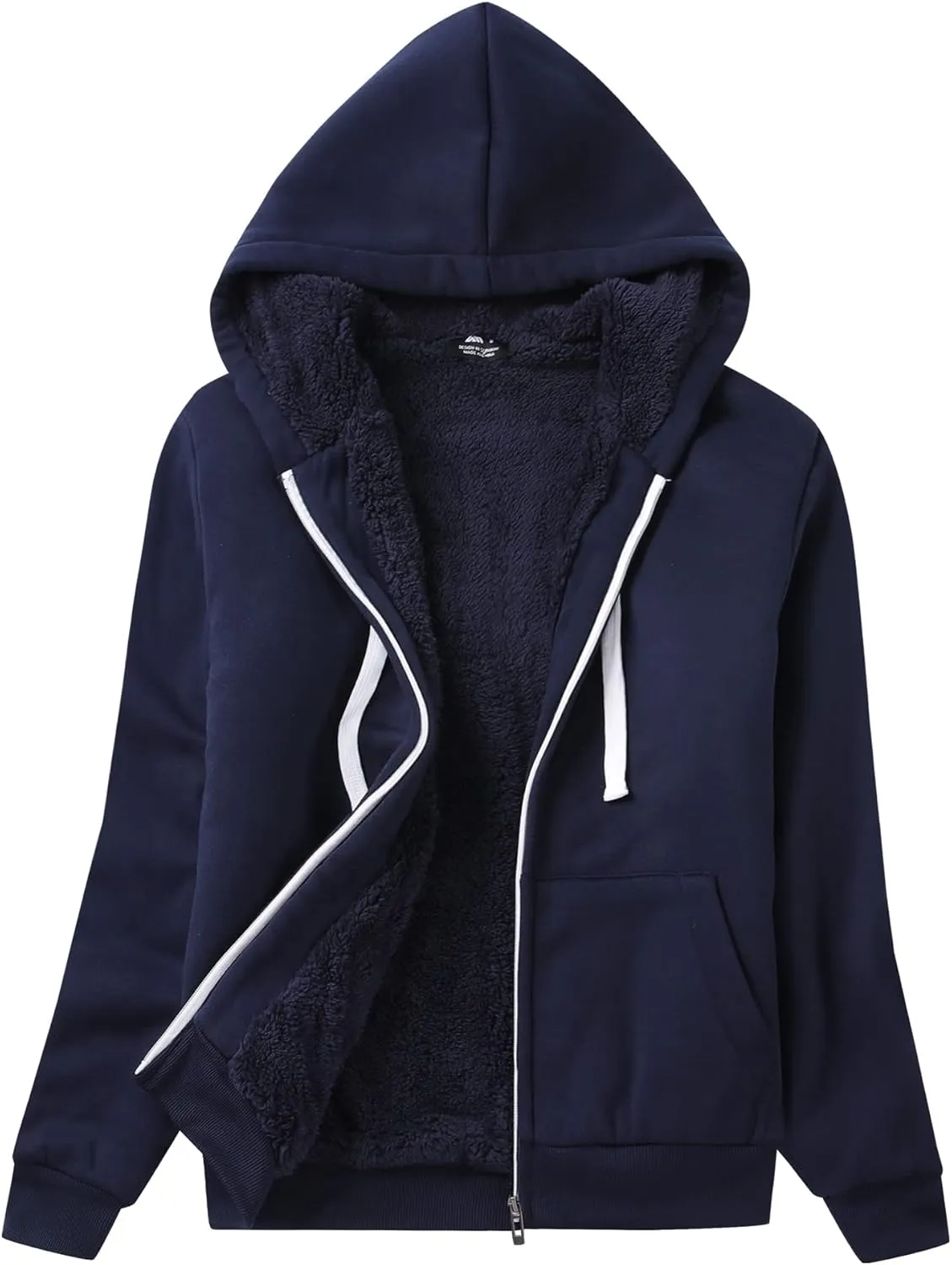 SWISSWELL Hoodies for Women Winter Fleece Sweatshirt - Full Zip Up Thick Sherpa Lined Hooded Jacket