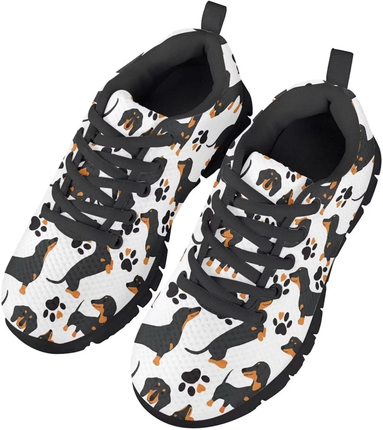 SYtrade Girls Athletic Shoes Kid's Lace-up Running Shoe Black Sole