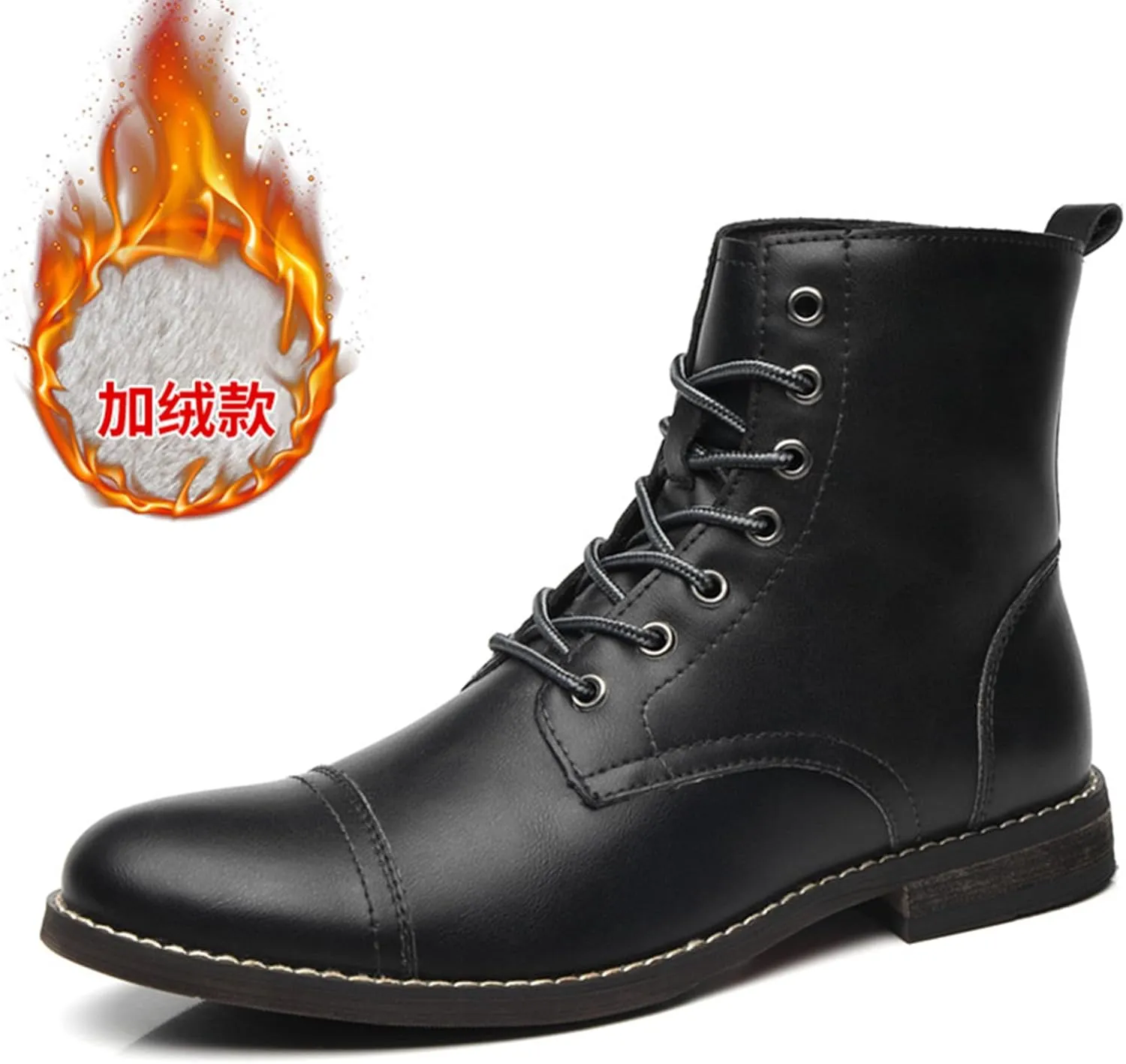 SywzX&xfybz Men's Cowhide Chelsea Ankle Boots Men's Lace-up Boot