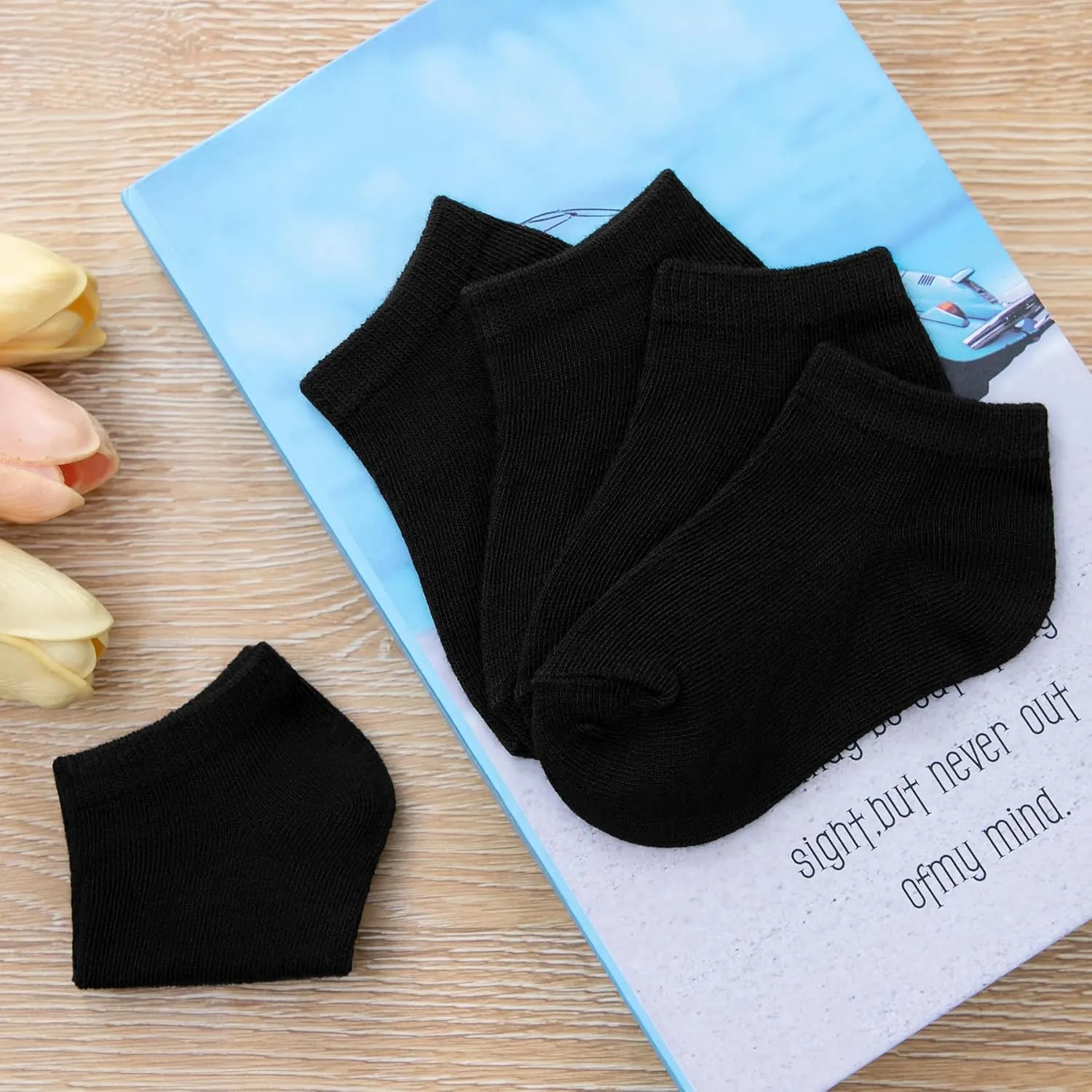Tenpluszero 20 Pairs Toddler Kids Socks Half Cushion Low Cut Ankle Socks Boy Girl Athletic Socks