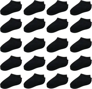 Tenpluszero 20 Pairs Toddler Kids Socks Half Cushion Low Cut Ankle Socks Boy Girl Athletic Socks