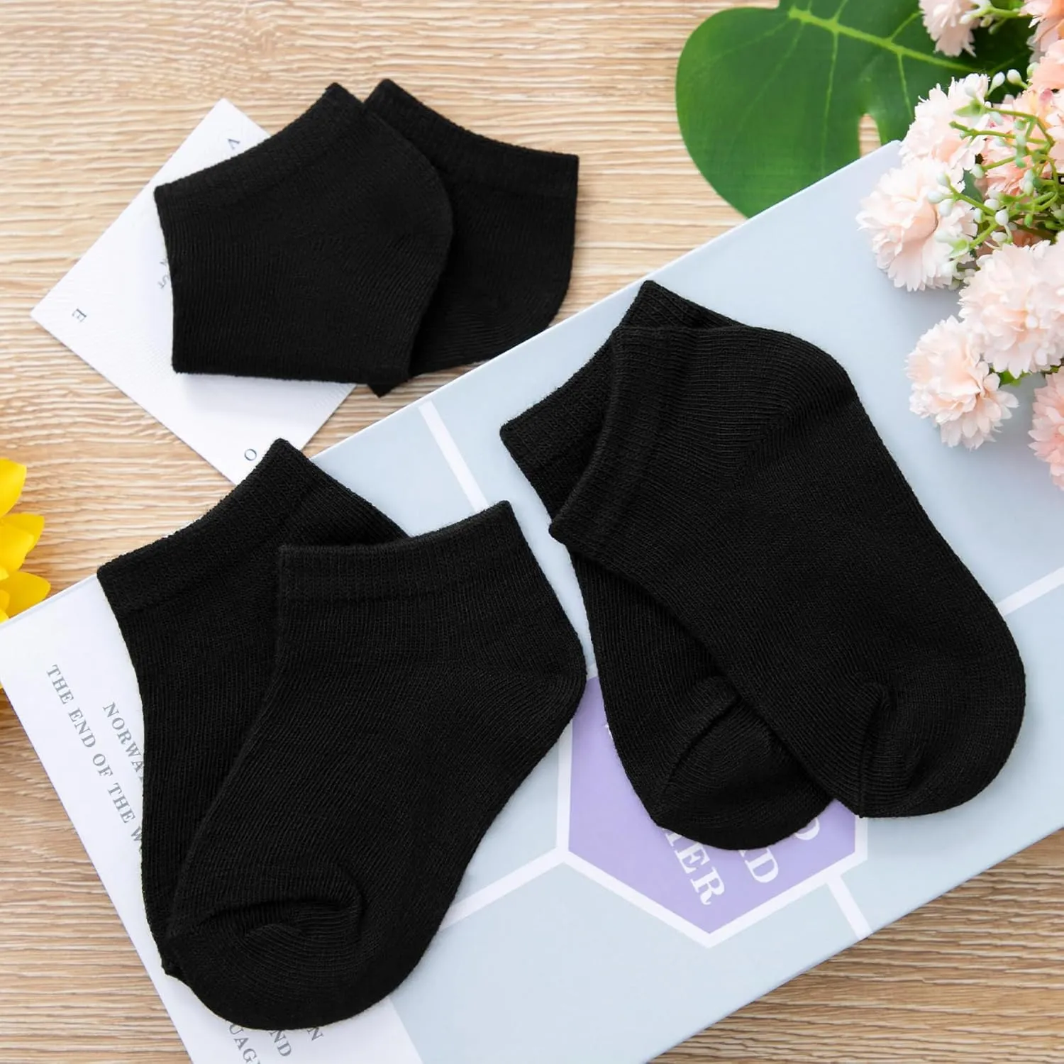 Tenpluszero 20 Pairs Toddler Kids Socks Half Cushion Low Cut Ankle Socks Boy Girl Athletic Socks