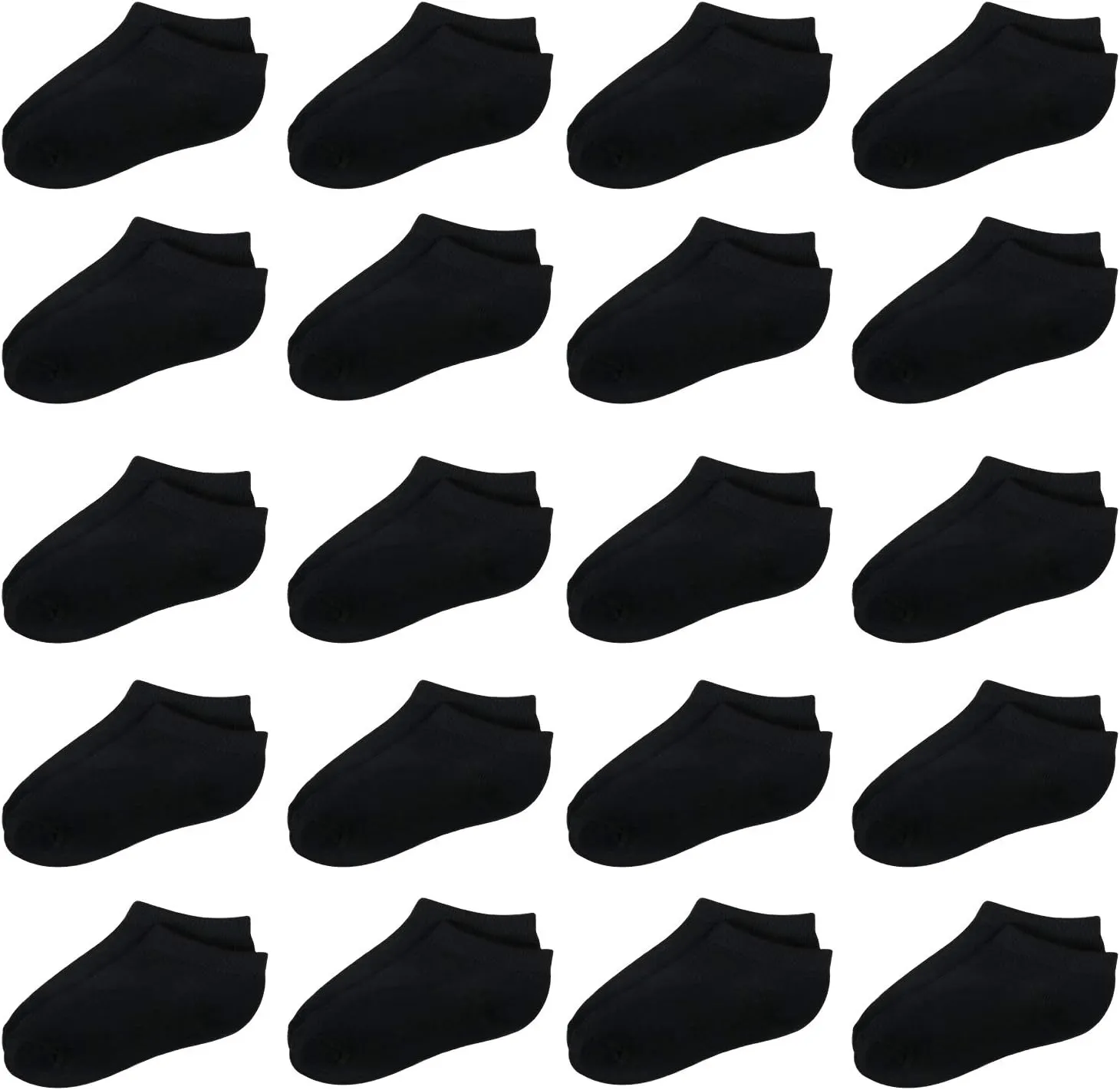 Tenpluszero 20 Pairs Toddler Kids Socks Half Cushion Low Cut Ankle Socks Boy Girl Athletic Socks