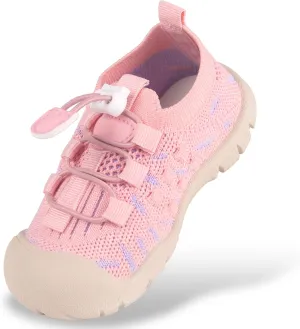 Toddler Girl White Barefoot Slip On Shoes Size 6 Baby 18-24 Months Walking Summer Sneakers with Soft Flexible Rubber Sole for Tennis Soccer School Play Breathable Arch Support