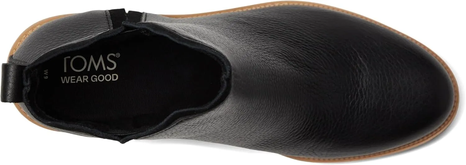 TOMS Womens Hailey Round Toe Pull On Casual Boots Ankle Low Heel 1-2" - Brown