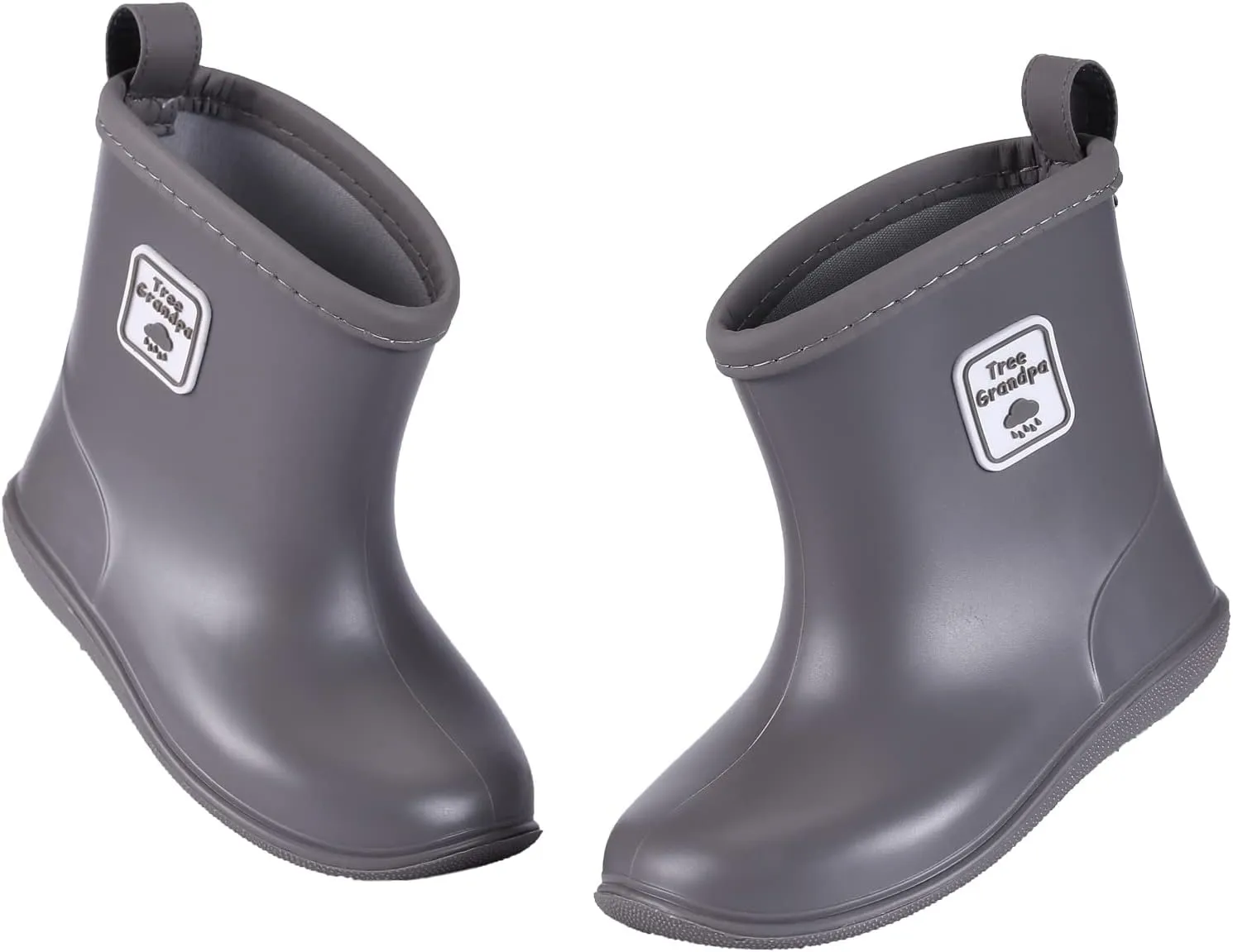 Tree Grandpa Toddler Rain Boots Baby Kids Easy-on Rain shoes Children Waterproof Shoes for Boys Girls(1-6 Years)