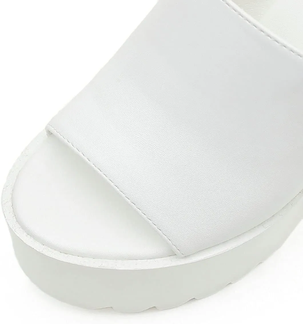 Trendenzy Womens Chunky Platform Slide Sandals Open Toe Slip On Slippers Sexy Mule High Heels