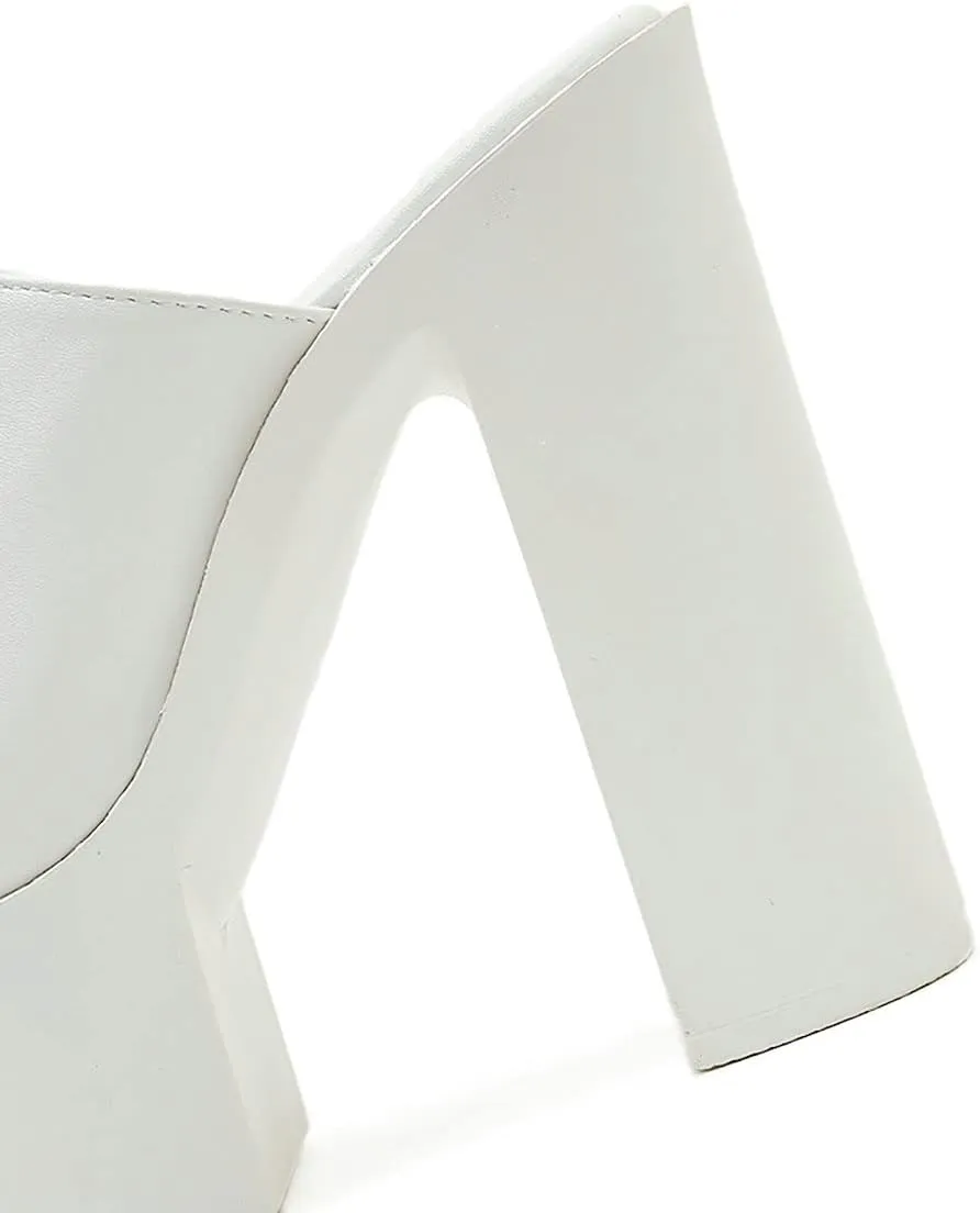 Trendenzy Womens Chunky Platform Slide Sandals Open Toe Slip On Slippers Sexy Mule High Heels