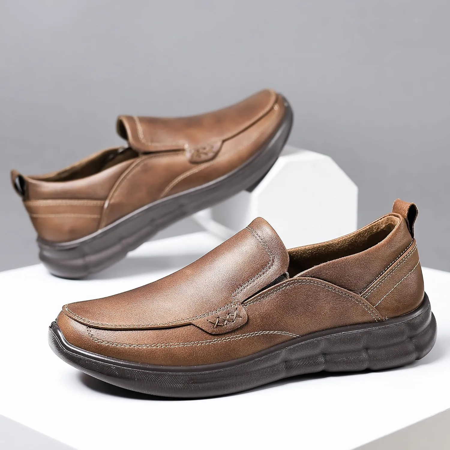 Trsorini Mens Slip-on Casual Loafers Shoes Classic Bussiness Lightweight Soft Shoes Office Comfortable for Male
