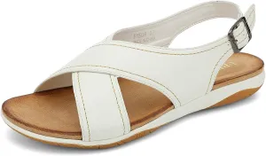 UBFEN Womens Flat Sandals Arch Support Open Toe Adjustable Slingback Cross Strap Dressy Casual Comfortable Summer Shoes