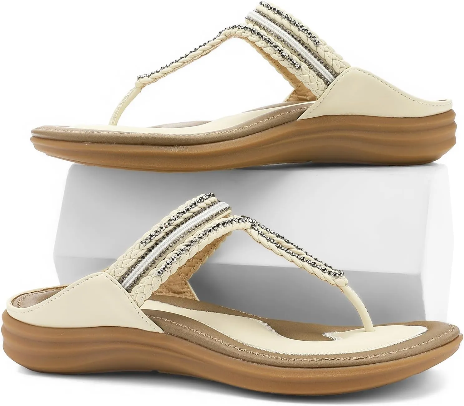 UBFEN Womens Slides Walking Sandals Comfortable Platform Slip On Dressy Summer