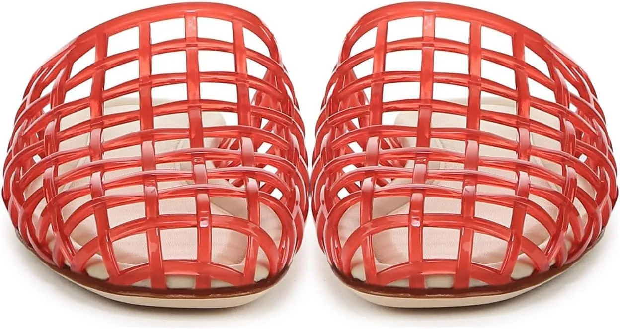 UBWDU Womens Clear Jelly Shoes Slip on Closed Toe Jelly Mesh Flats Sandals Slides Comfortable Summer Beach Slippers