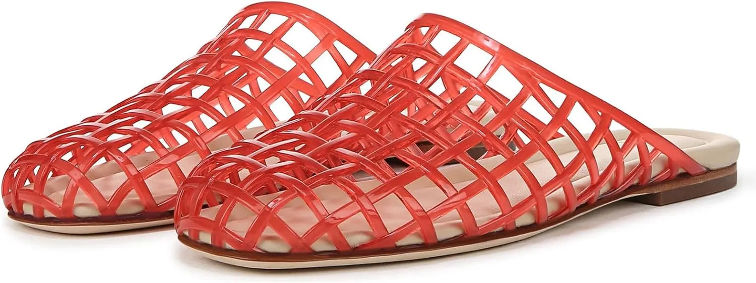 UBWDU Womens Clear Jelly Shoes Slip on Closed Toe Jelly Mesh Flats Sandals Slides Comfortable Summer Beach Slippers