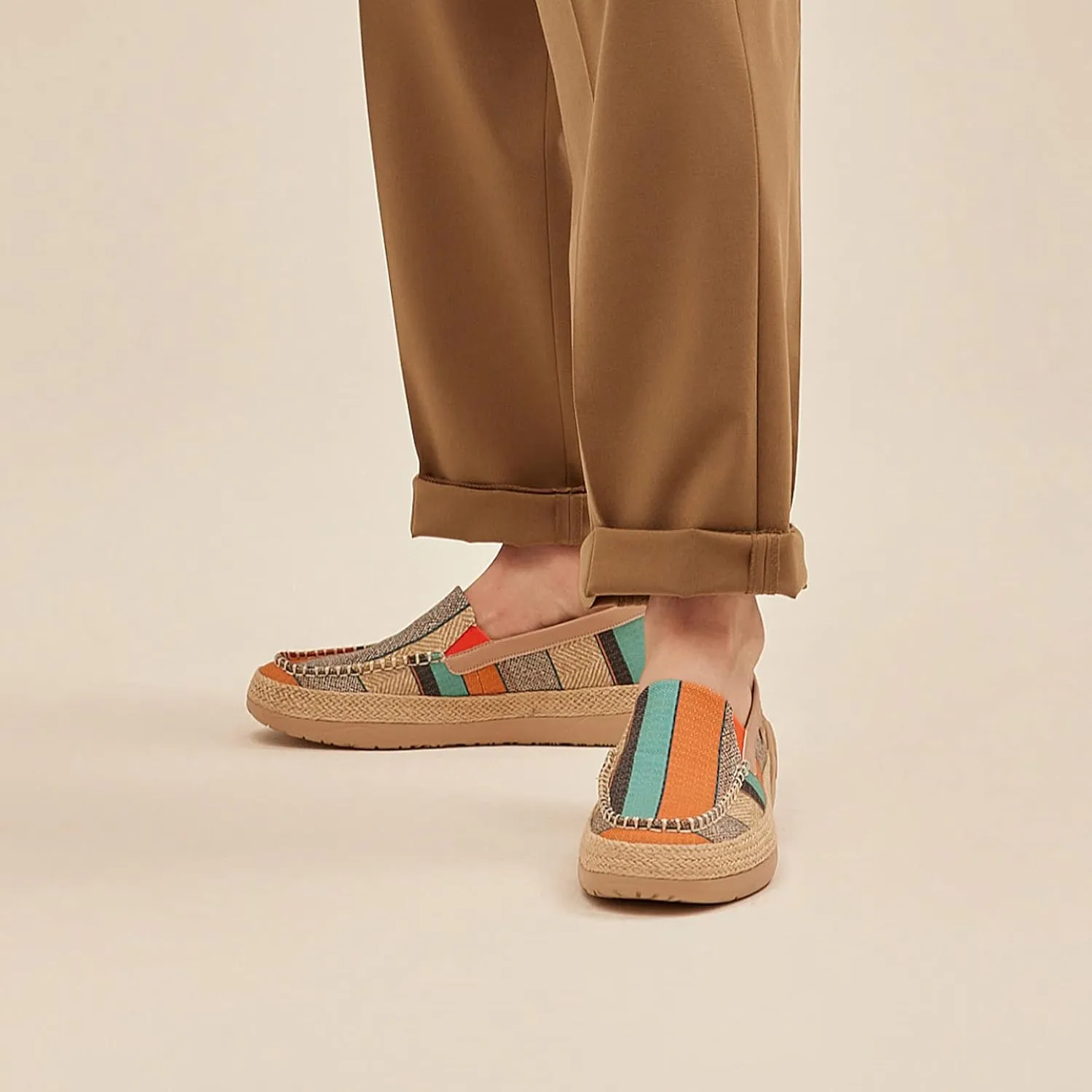 UIN Men's Espadrilles Slip OnsLightweight Walking Casual Loafers Comfortable Art Painted Travel Shoes Marbella Series