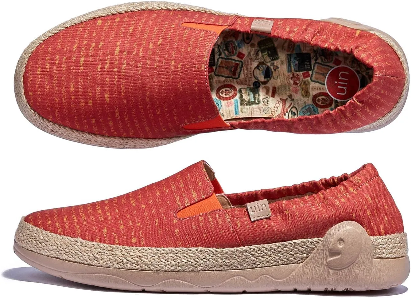 UIN Men's Espadrilles Slip OnsLightweight Walking Casual Loafers Comfortable Art Painted Travel Shoes Marbella Series