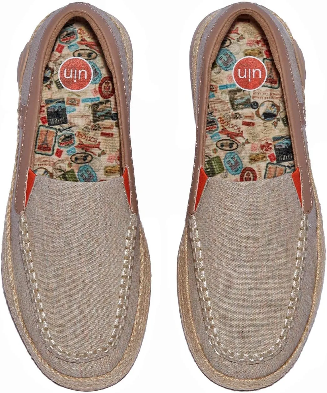 UIN Women's Espadrilles Slip On Lightweight Walking Casual Loafers Comfortable Art Painted Travel Shoes Marbella Series