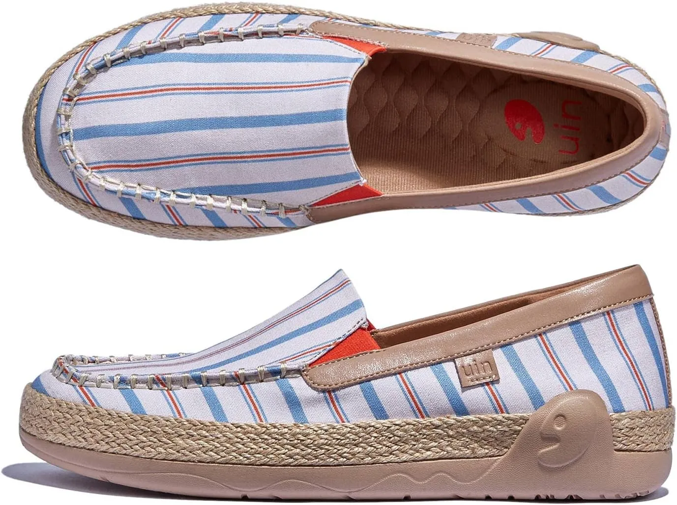 UIN Women's Espadrilles Slip On Lightweight Walking Casual Loafers Comfortable Art Painted Travel Shoes Marbella Series