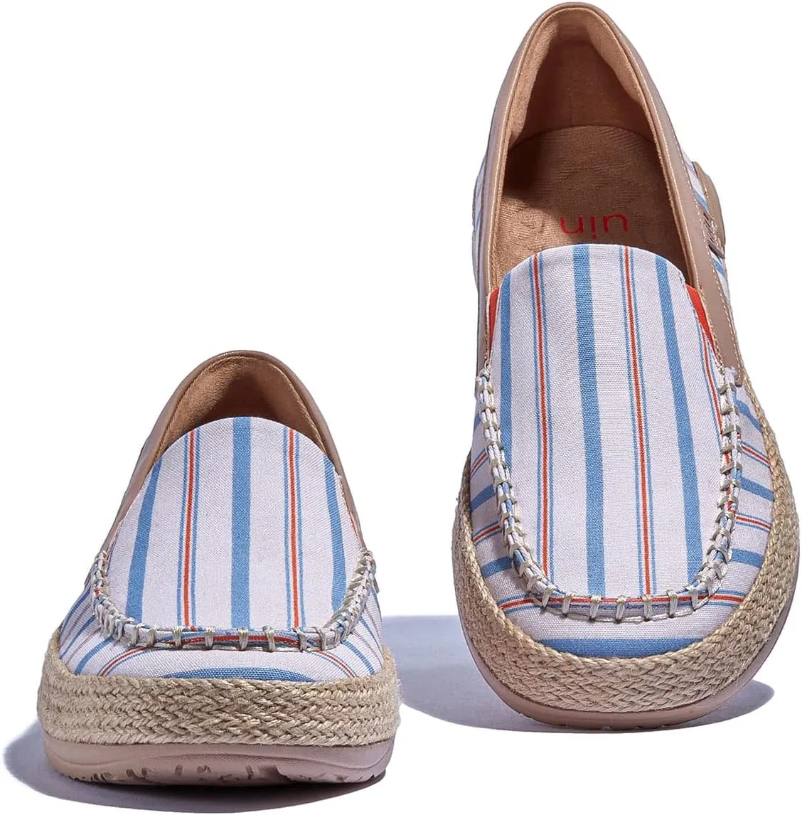UIN Women's Espadrilles Slip On Lightweight Walking Casual Loafers Comfortable Art Painted Travel Shoes Marbella Series