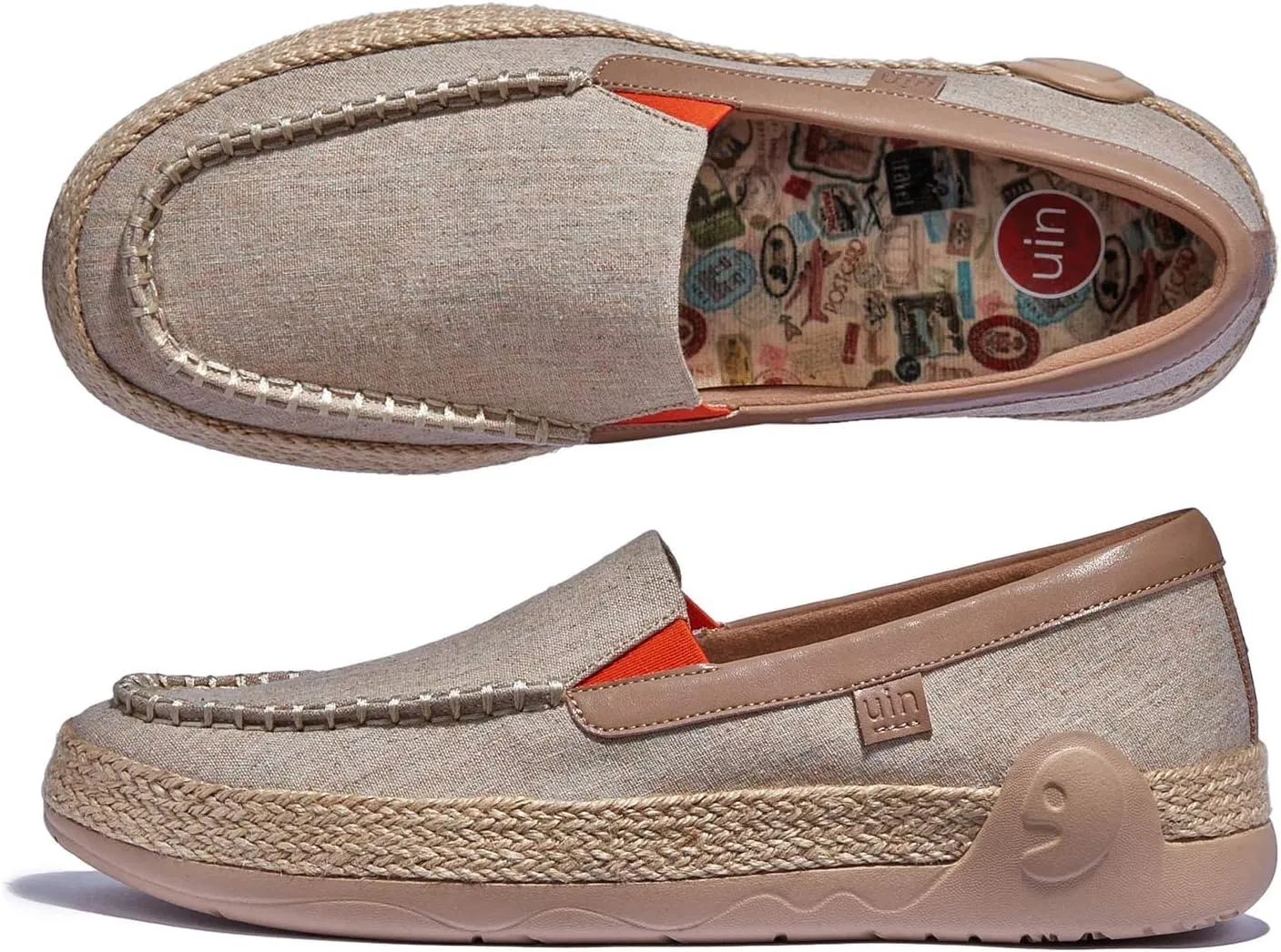 UIN Women's Espadrilles Slip On Lightweight Walking Casual Loafers Comfortable Art Painted Travel Shoes Marbella Series