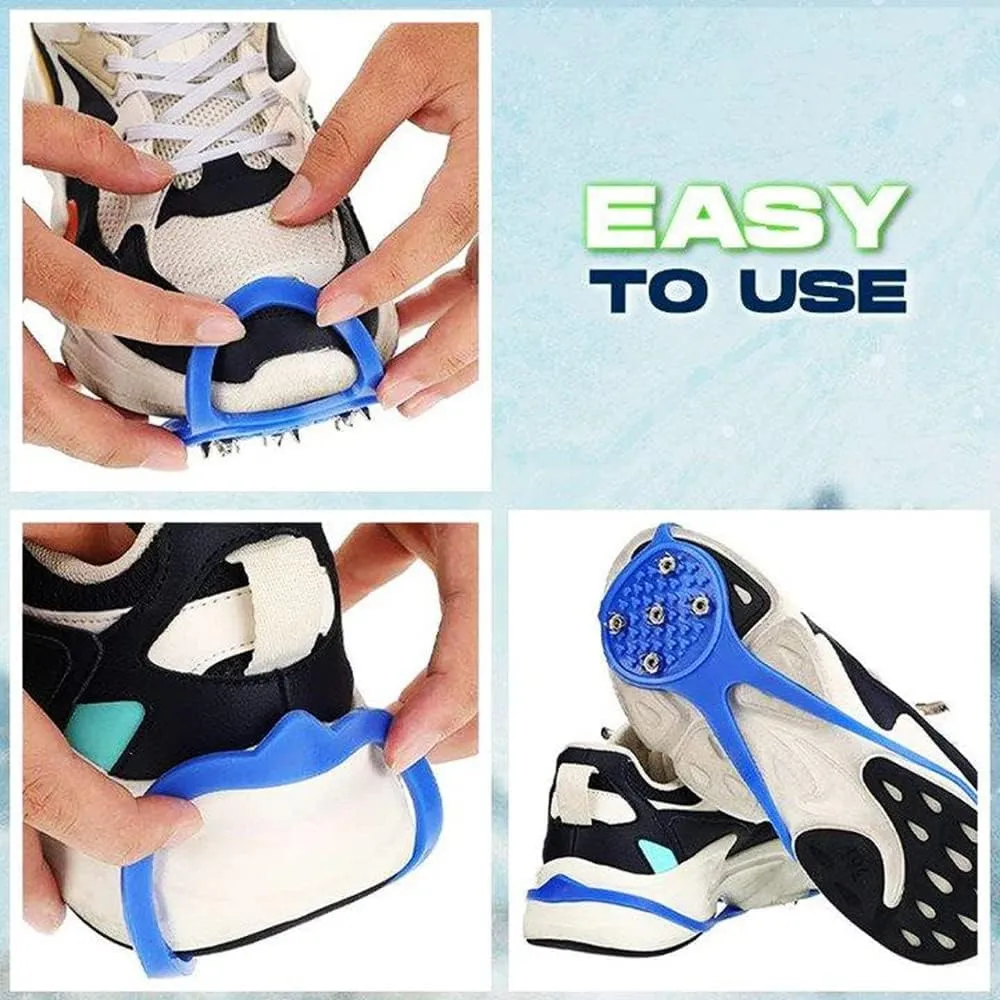 Universal Non-Slip Gripper Spikes, Universal Gripper Spikes Non Slip Shoe Spikes, Traction Cleats Ice Snow Grips, Anti Slip Rubber Grips for Hiking Mountaineering Walking