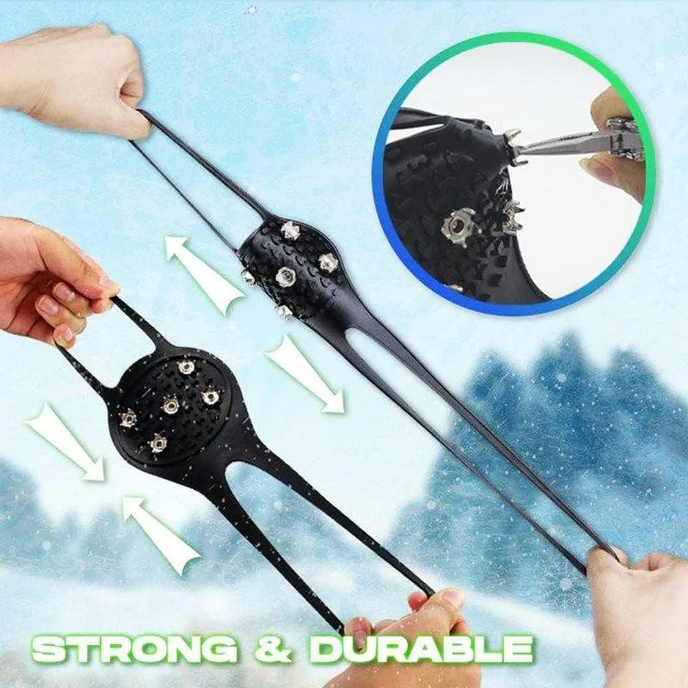 Universal Non-Slip Gripper Spikes, Universal Gripper Spikes Non Slip Shoe Spikes, Traction Cleats Ice Snow Grips, Anti Slip Rubber Grips for Hiking Mountaineering Walking
