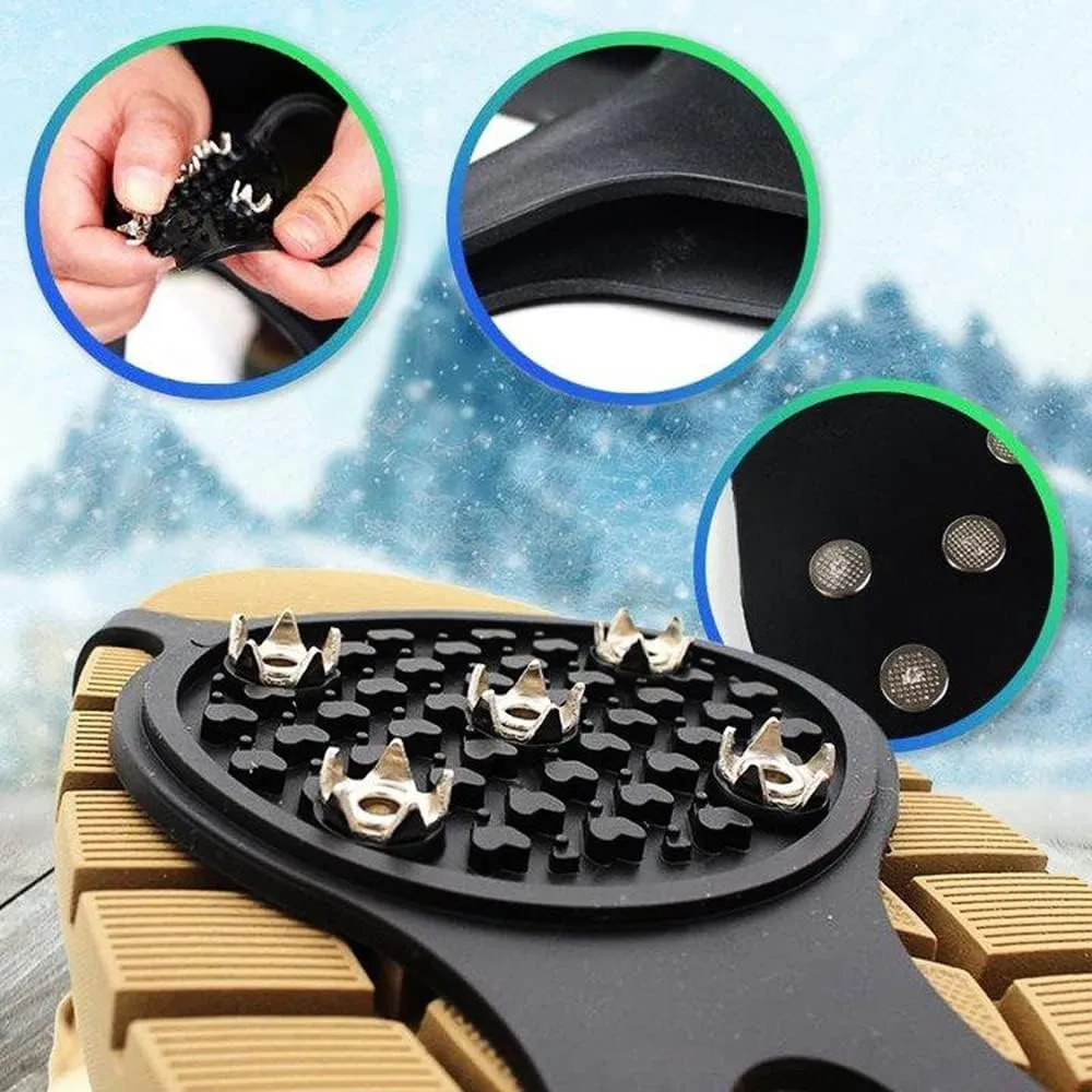 Universal Non-Slip Gripper Spikes, Universal Gripper Spikes Non Slip Shoe Spikes, Traction Cleats Ice Snow Grips, Anti Slip Rubber Grips for Hiking Mountaineering Walking