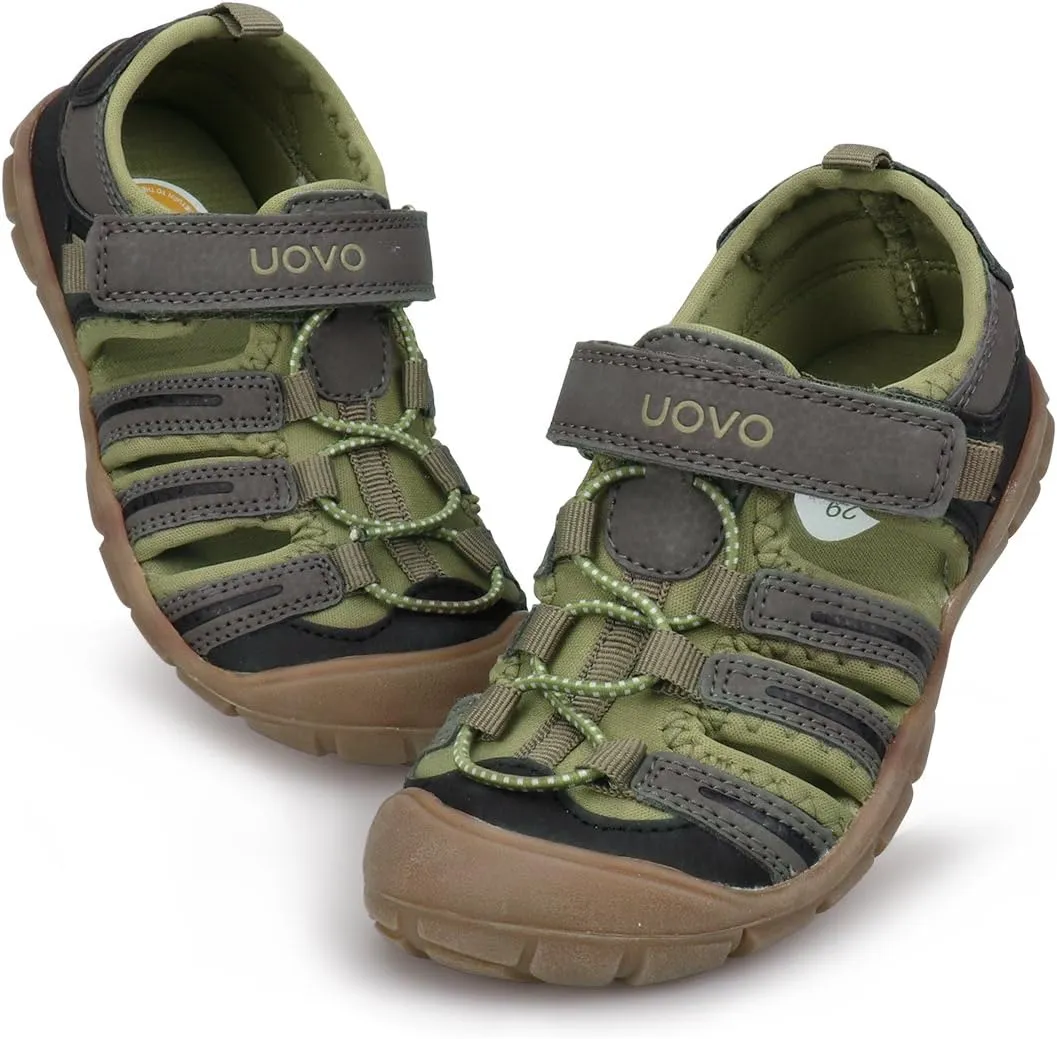 UOVO Boys Sandals Kids Sandals Hiking Athletic Closed-Toe Beach Summer Sandals for Boys Quick-Dry Slip Resistant