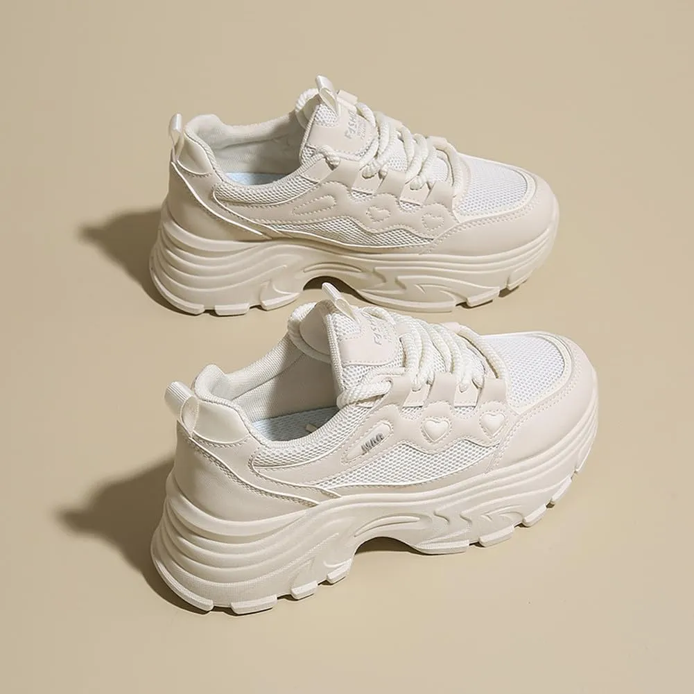 VAXAV Women's Stylish Chunky Shoes Breathable Mesh Platform Sneakers Casual Jogging Walking Shoes 5.5-8.5