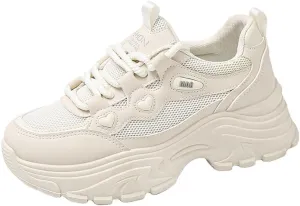 VAXAV Women's Stylish Chunky Shoes Breathable Mesh Platform Sneakers Casual Jogging Walking Shoes 5.5-8.5