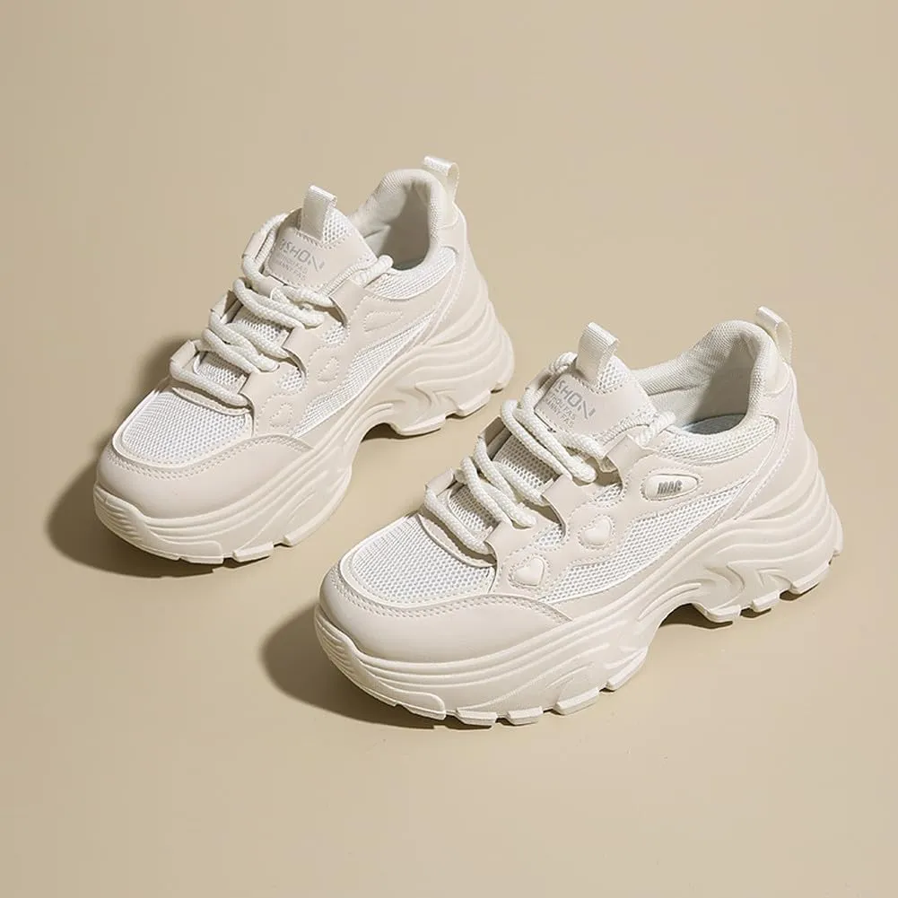 VAXAV Women's Stylish Chunky Shoes Breathable Mesh Platform Sneakers Casual Jogging Walking Shoes 5.5-8.5