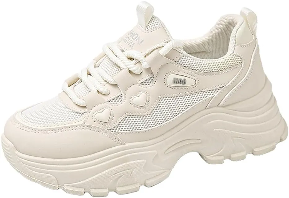 VAXAV Women's Stylish Chunky Shoes Breathable Mesh Platform Sneakers Casual Jogging Walking Shoes 5.5-8.5
