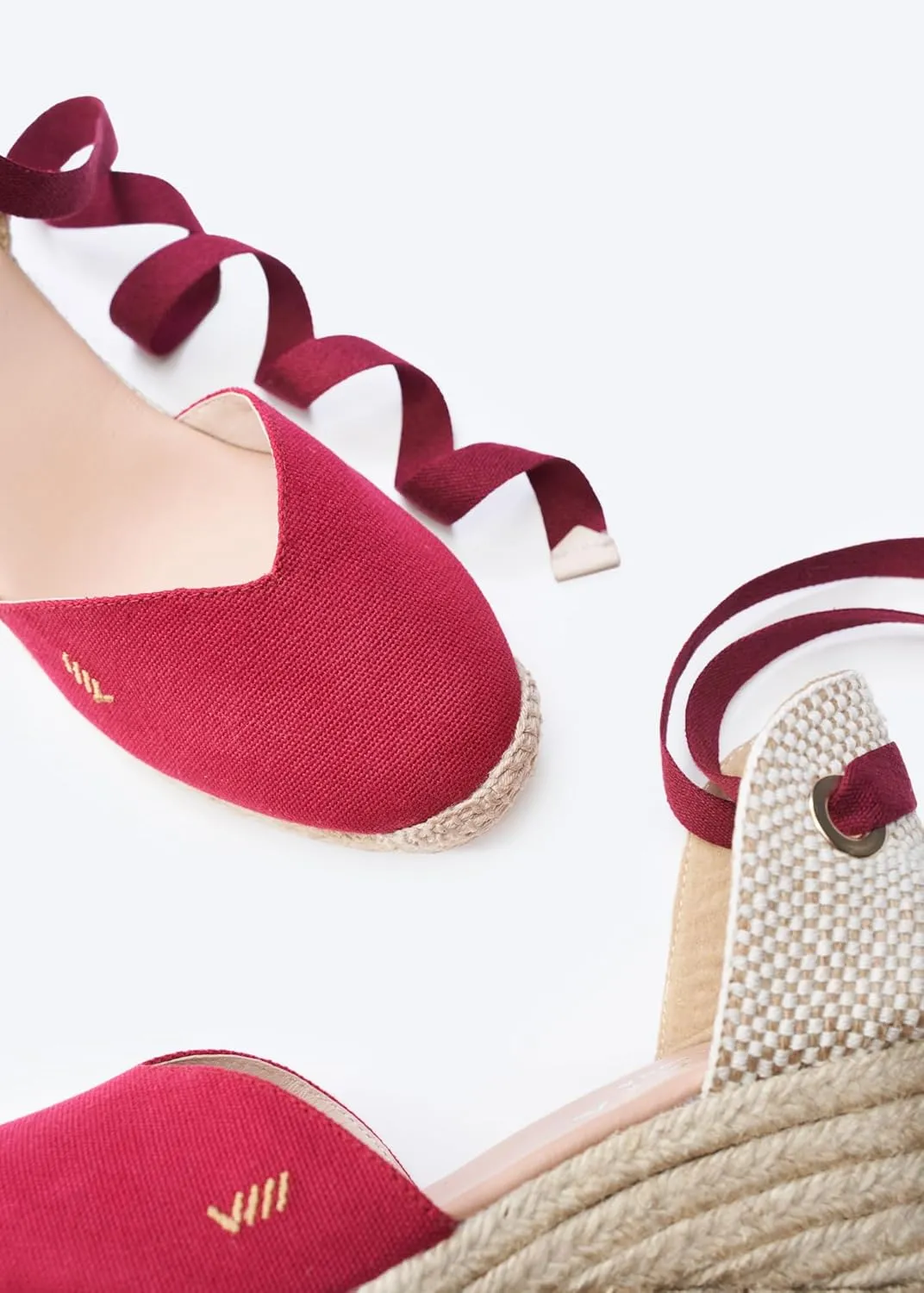 VISCATA Gava Canvas Wedge Handmade 2 ½” Heel Women's Sandals with Breathable Cotton Canvas V-cut Vamp and 100% Natural Jute Midsole for all Casual Occasions