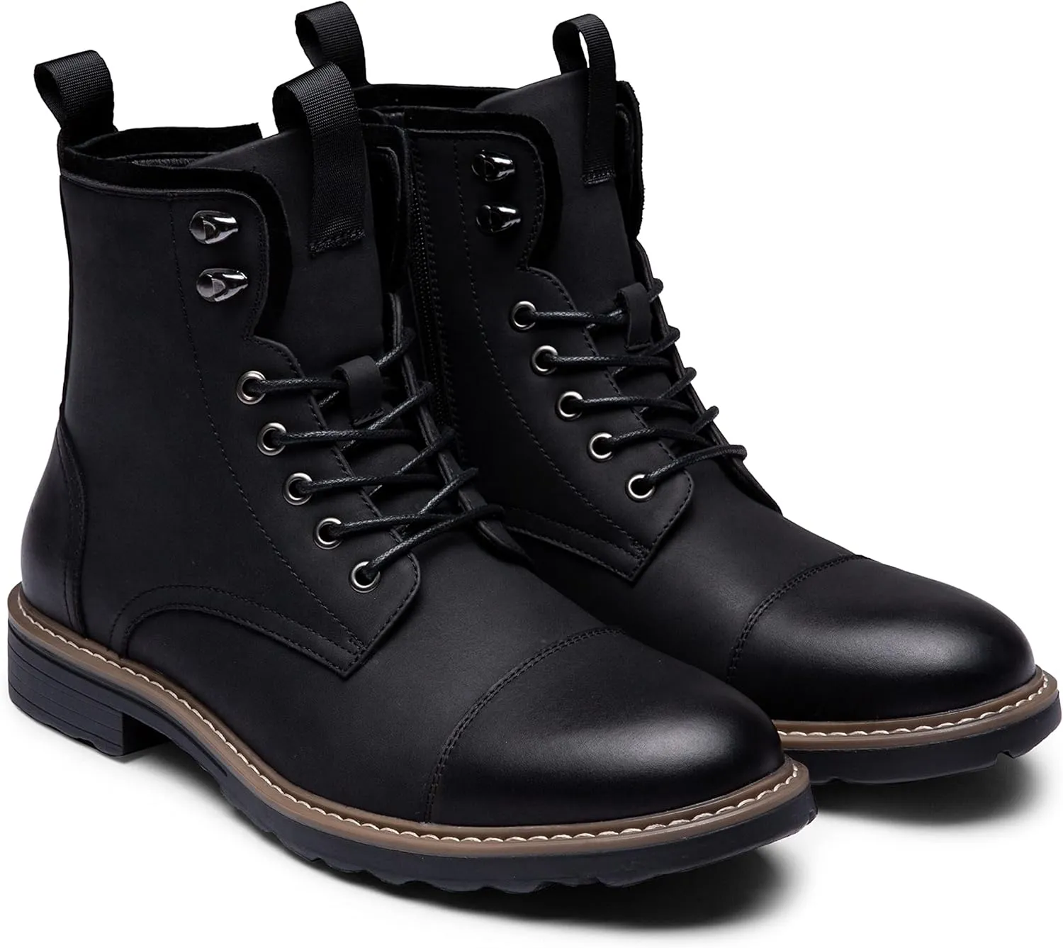 Vostey Mens Boots Motorcycle Casual Boots for Men Zipper Fashion Chukka Boots Mens