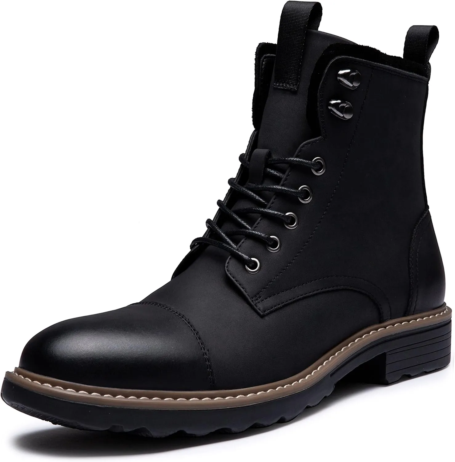 Vostey Mens Boots Motorcycle Casual Boots for Men Zipper Fashion Chukka Boots Mens