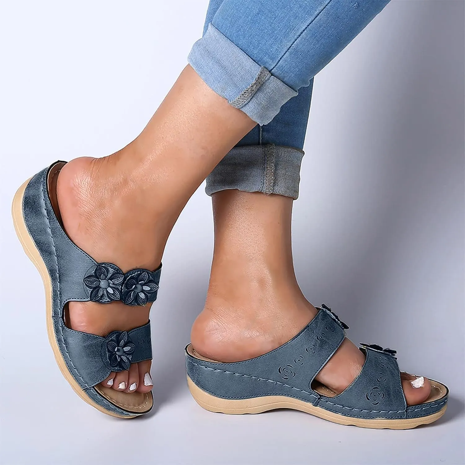 Walking Sandals Women, Womens Sandals Orthopedic Open Toe Sandals Retro Anti Slip Comfy Breathable Shoes