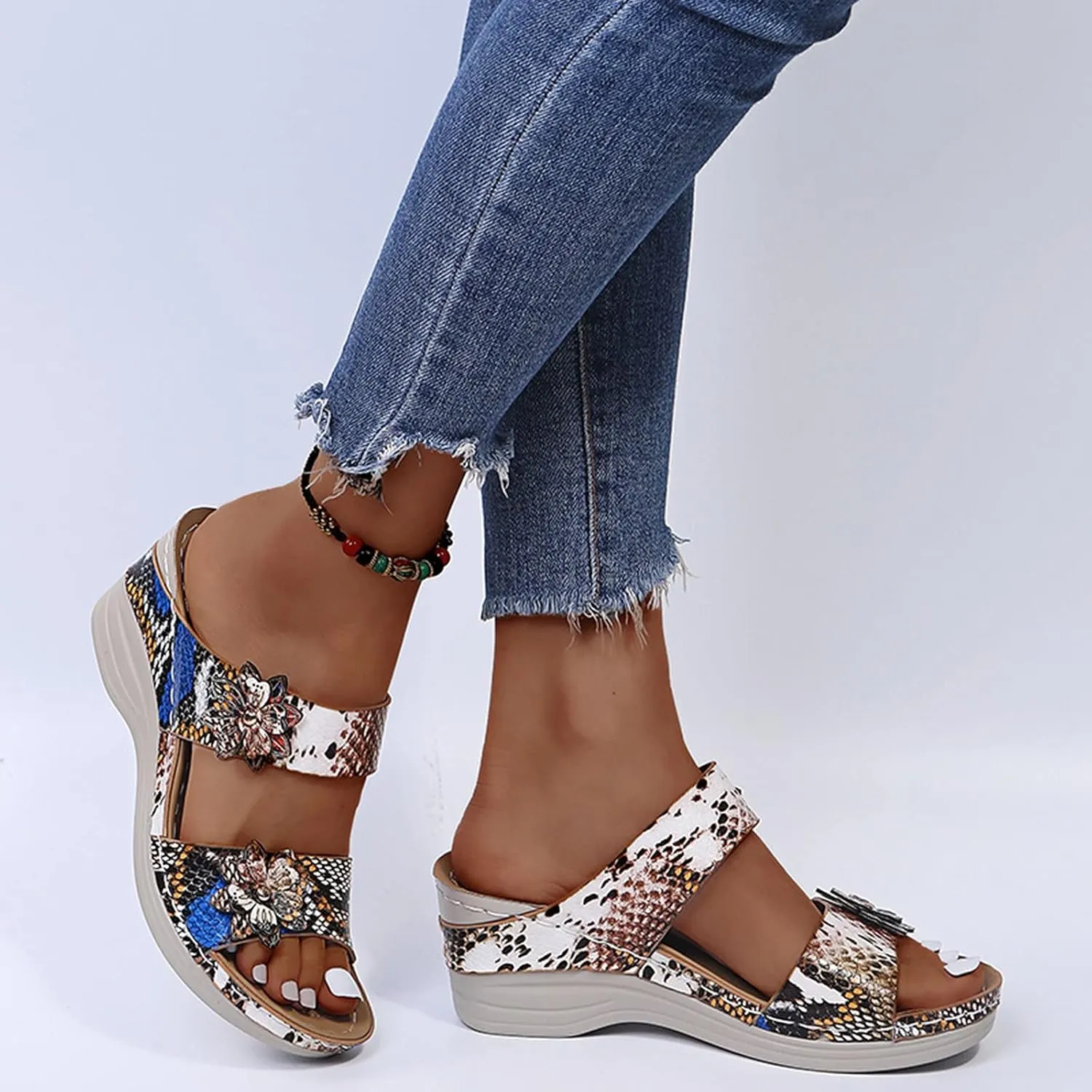 Walking Sandals Women, Womens Sandals Orthopedic Open Toe Sandals Retro Anti Slip Comfy Breathable Shoes