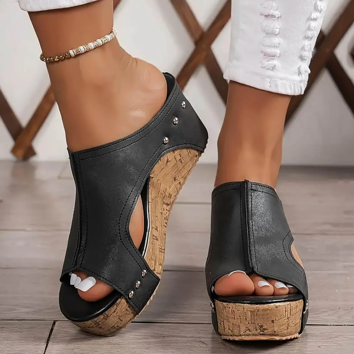 Wedge Sandals for Women 2025 Dressy Platform Open Toe Espadrilles Wedges Heels Sandal Comfortable Wide Width Boho Summer Beach Slides