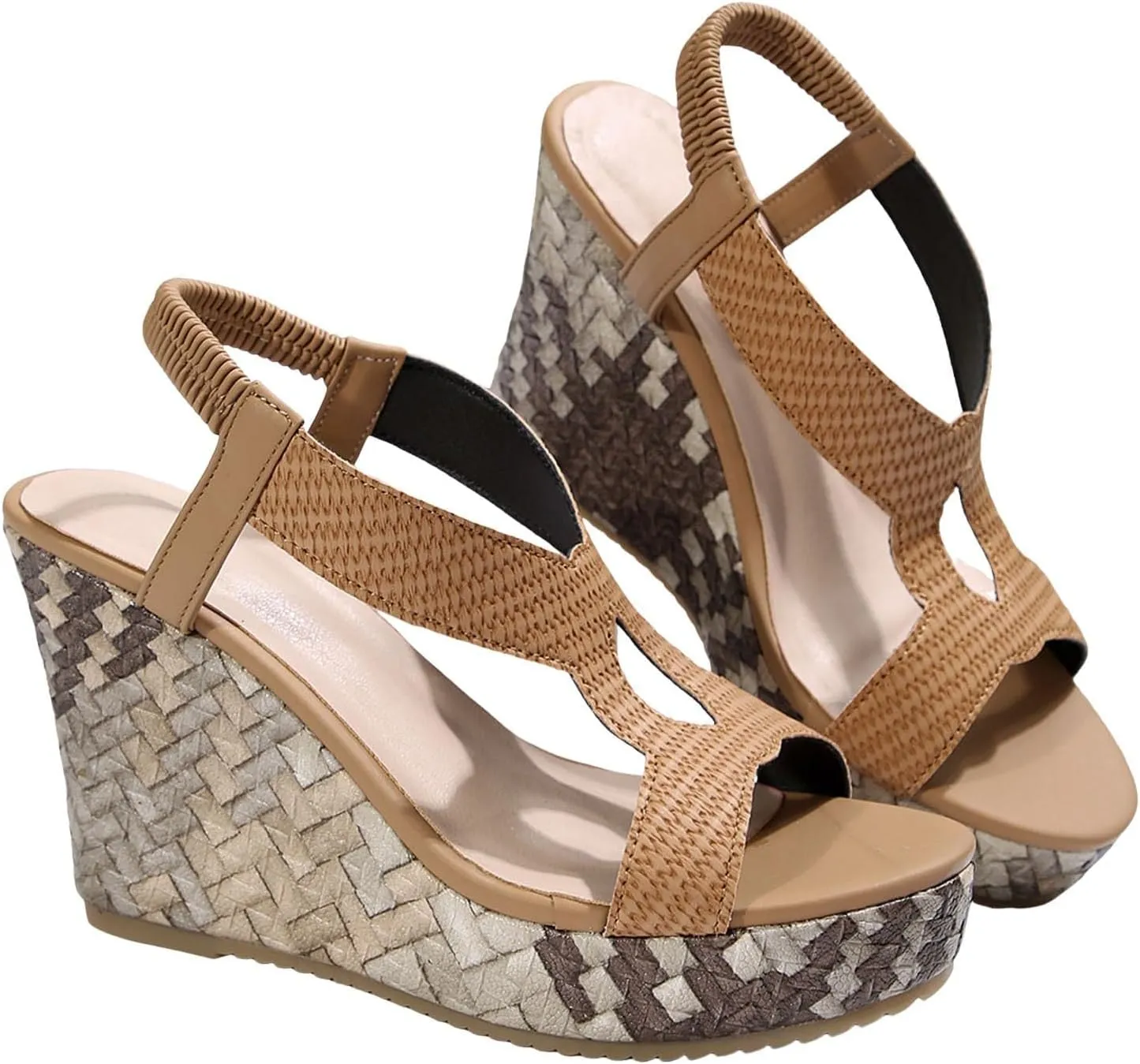 Wedge Sandals for Women 2025,Womens Dressy Summer Platform Sandals,Comfortable Open-Toe Footwear with Ankle Strap Sandals Casual Wedges Heels Cork Walking Strappy Sandals Orthopedic Shoes