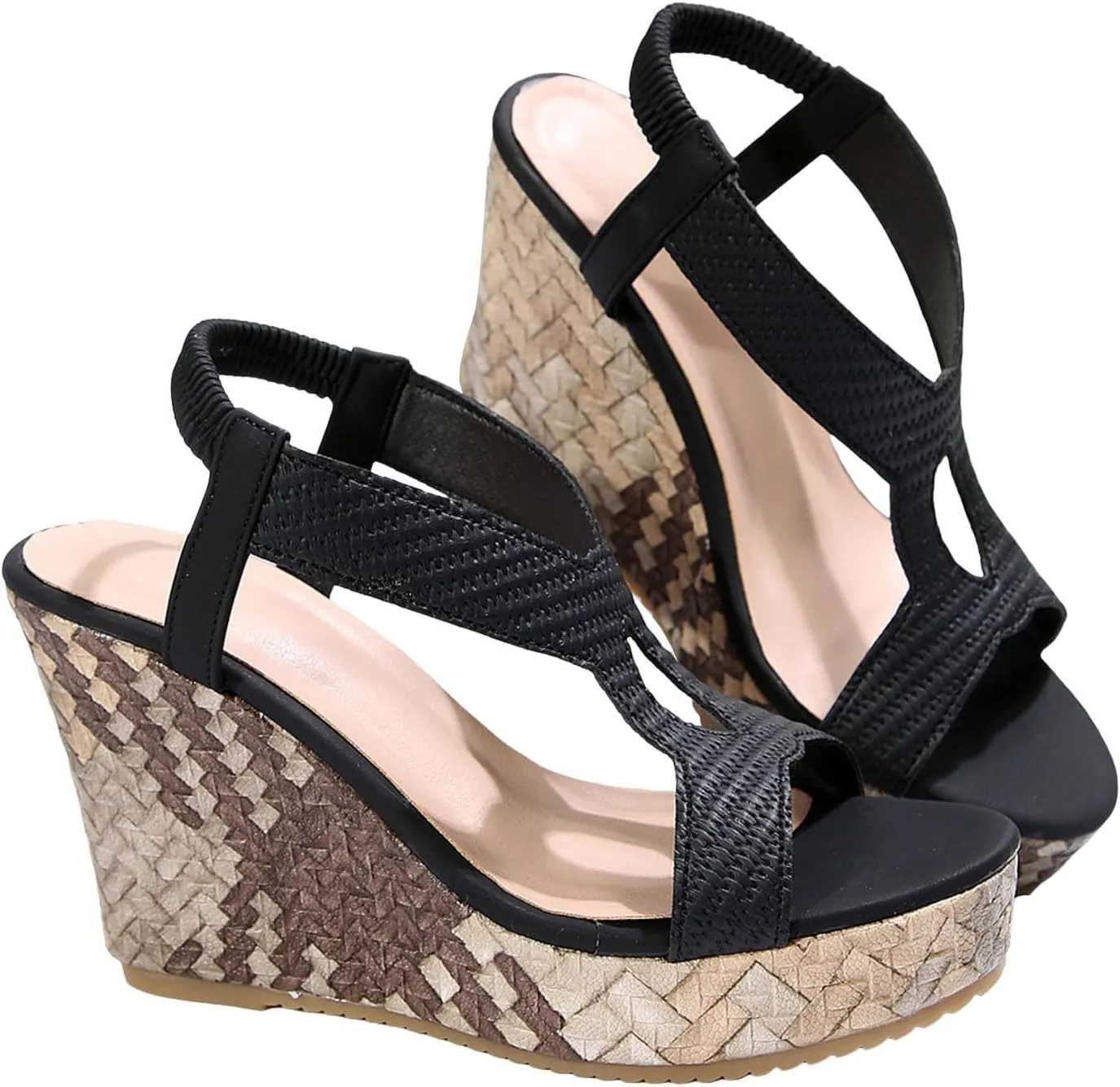 Wedge Sandals for Women 2025,Womens Dressy Summer Platform Sandals,Comfortable Open-Toe Footwear with Ankle Strap Sandals Casual Wedges Heels Cork Walking Strappy Sandals Orthopedic Shoes